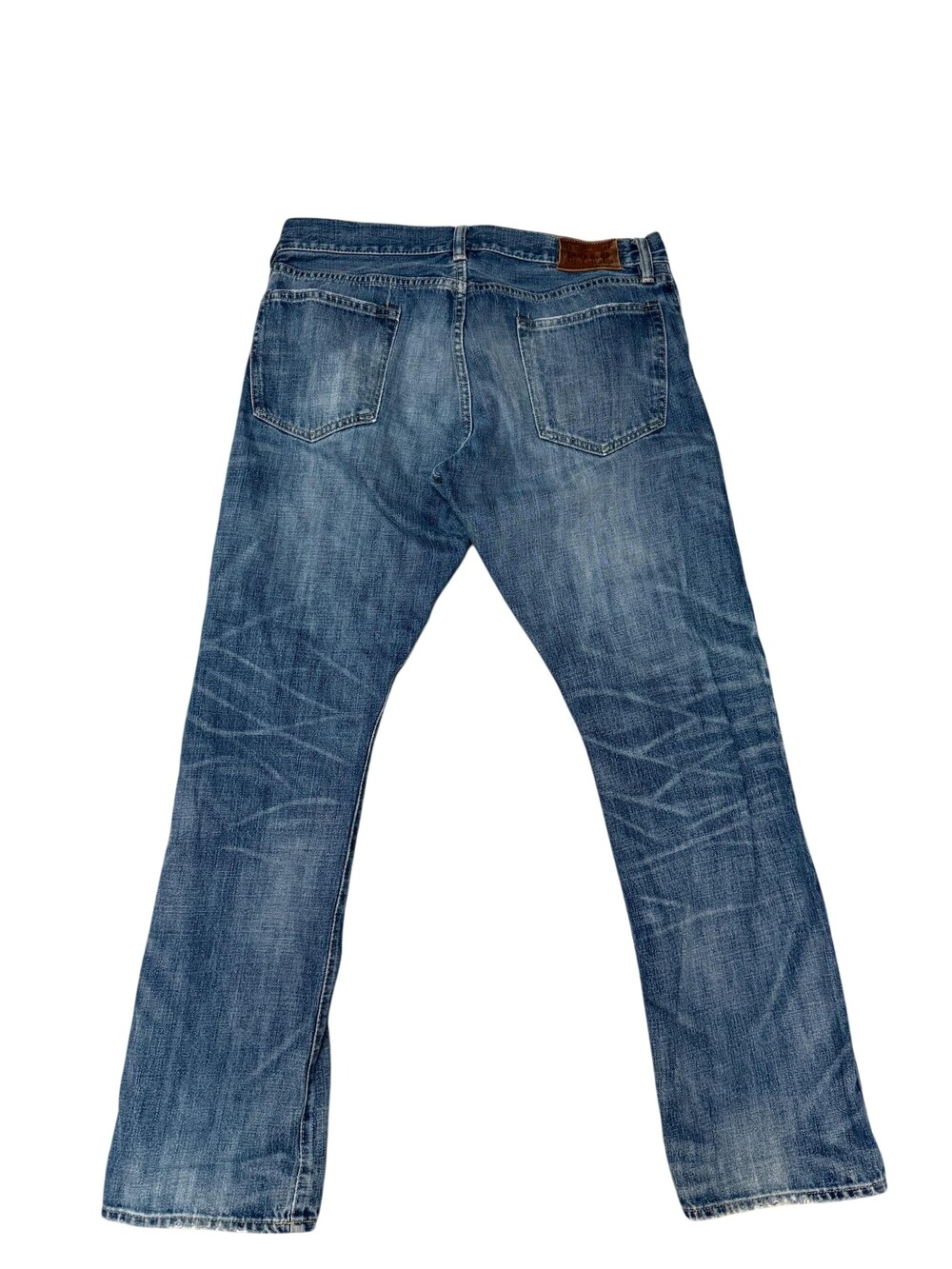 Polo Ralph Lauren Jeans Mens 32x27 (34x30) Blue Straight Distressed Denim